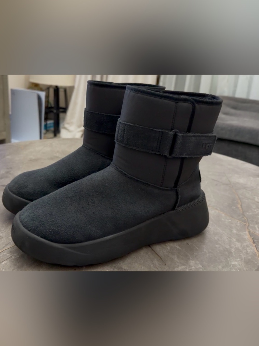UGG BLACK CLASSIC S ECO SUEDE WOOL WINTER BOOTS US 10